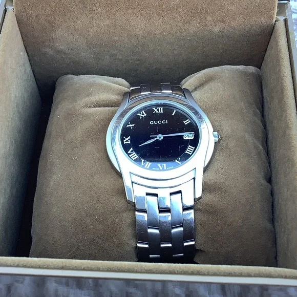 ⏰GUCCI 5500 Stainless Steel⏰ Gucci 5500XL Stainless Steel Date Bracelet Watch (GS) | eBay main image 2